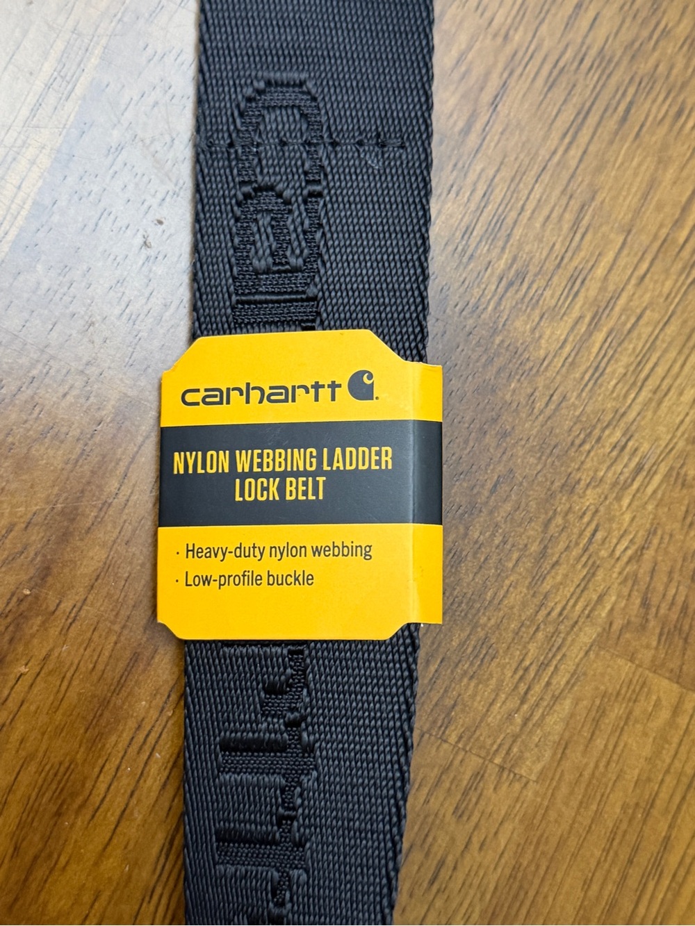 Carhartt Yellow and Black Plastic Gear Tag with Logo